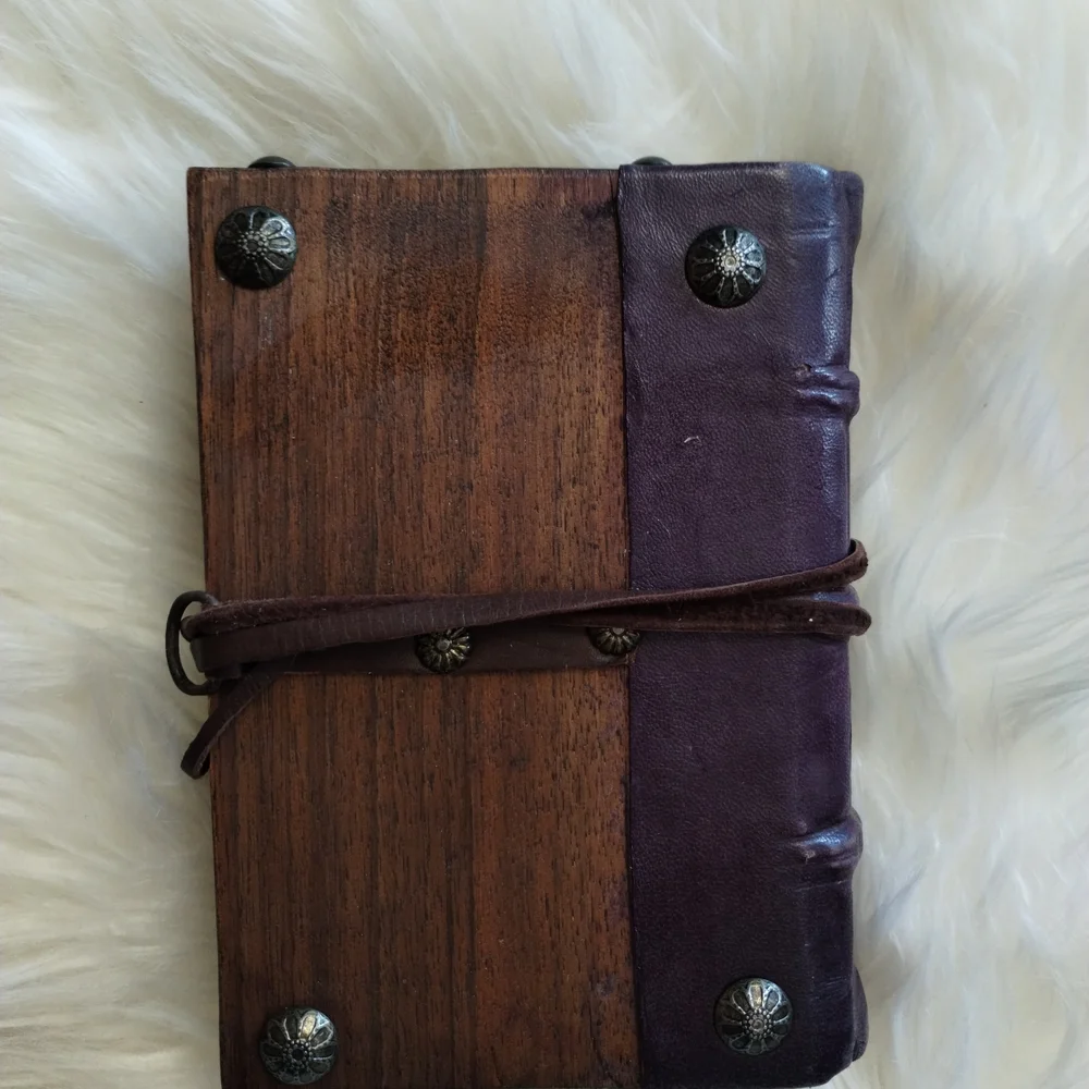 Vintage Brown Leather Shipwood Pirate Style Journal